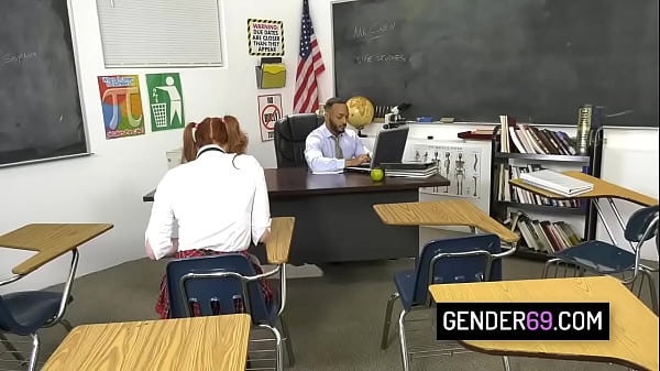 Tranny student fucks professor to get a passing grade